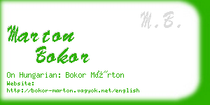 marton bokor business card